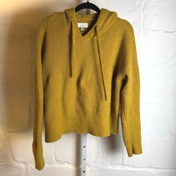 Lucky Brand Mustard Yellow Hooded Sweater, Women’s Size Medium - Picture 3 of 4